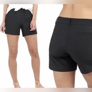 SPANX Womens Black Pull On Shorts Large Chino Style Mid Rise Stretch Casual